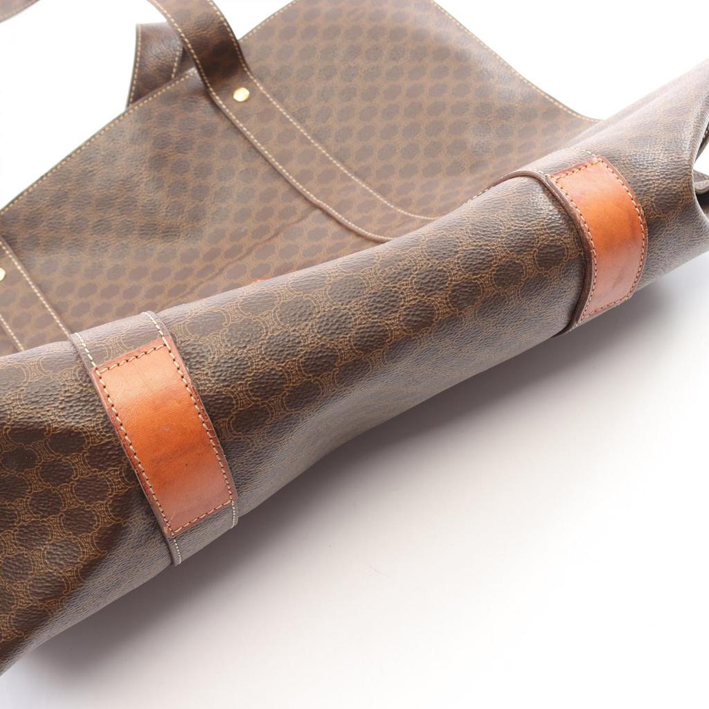 Used CELINE Macadam Tote Bag PVC coated canvas leather Brown Used Women