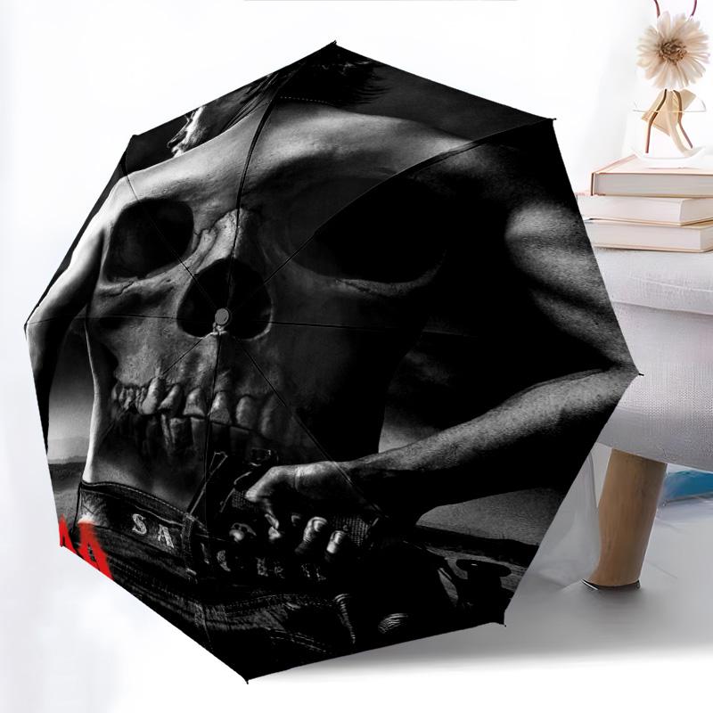 Riders Unite: Brotherhood Road Folding umbrella Suitable for all seasons Umbrella Umbrella Sun umbrella printing