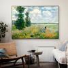 Print Claude Monet Poppies At Argenteui Landscape Oil Painting On Canvas Cuadros Poster Prints Wall Art Pictures for Living Room