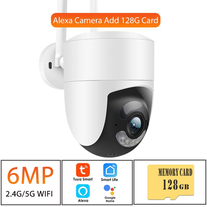 Tuya 6MP IP-камера 2.4G 5G WiFi Alexa Google Home Наружная Защита Безопасности CCTV Видеонаблюдение Детекция движения NVR