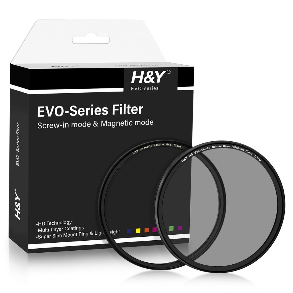 PL Filter 77mm HD EVO Natural CPL Filter Kit Compatible with Both Magnetic and Types Neutral Faithful Color Reproduction Reflection Adjustment