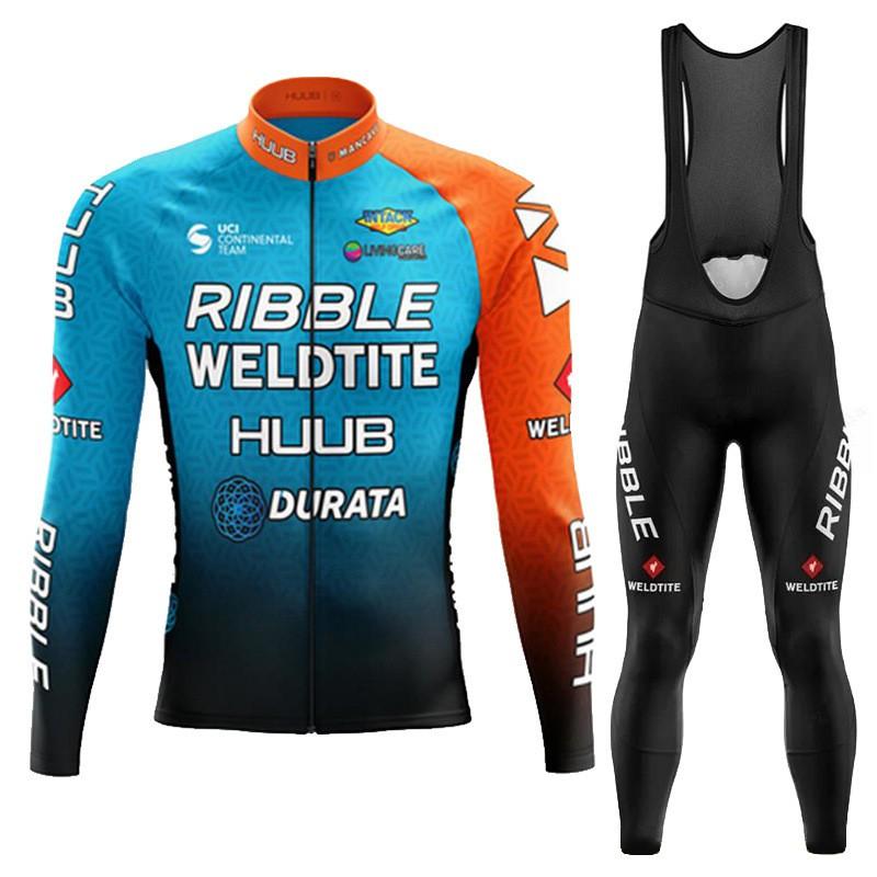Mens Long Sleeve Cycling Jersey Set Thin Breathable Mountain Road Bike Outfit