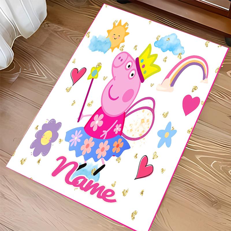 Custom personalization Peppa Pig Print Area Rug - Soft, Washable Non-Slip Indoor Mat,Living Room,Home&Office Decorative Rug