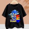 Sonics T-shirt for Children Cartoon A-Z Letter Tee Top Round Collar Clothing Summer Short Sleeve Kids Anime Partern Clothes Gift