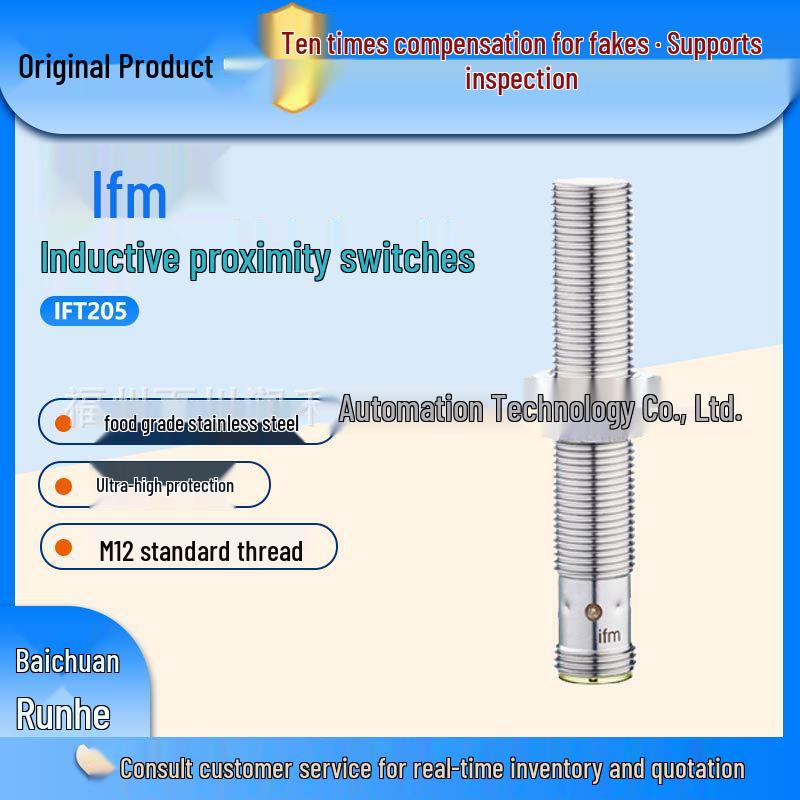 IFT205 ifm Индуктивный датчик приближения, Корпус из нержавеющей стали, Новый Оригинальный