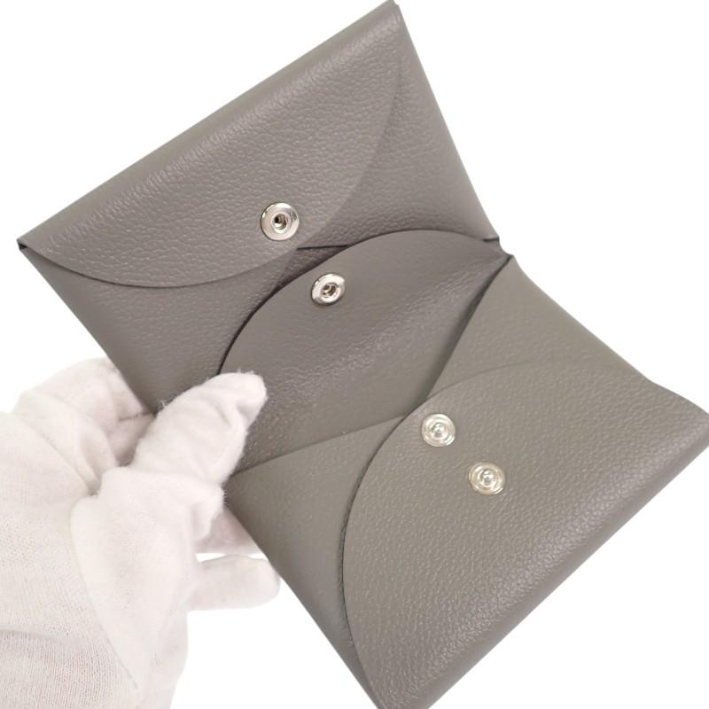 HERMES  H083035CK  Coin case gray/Grimayer Evercolor Women