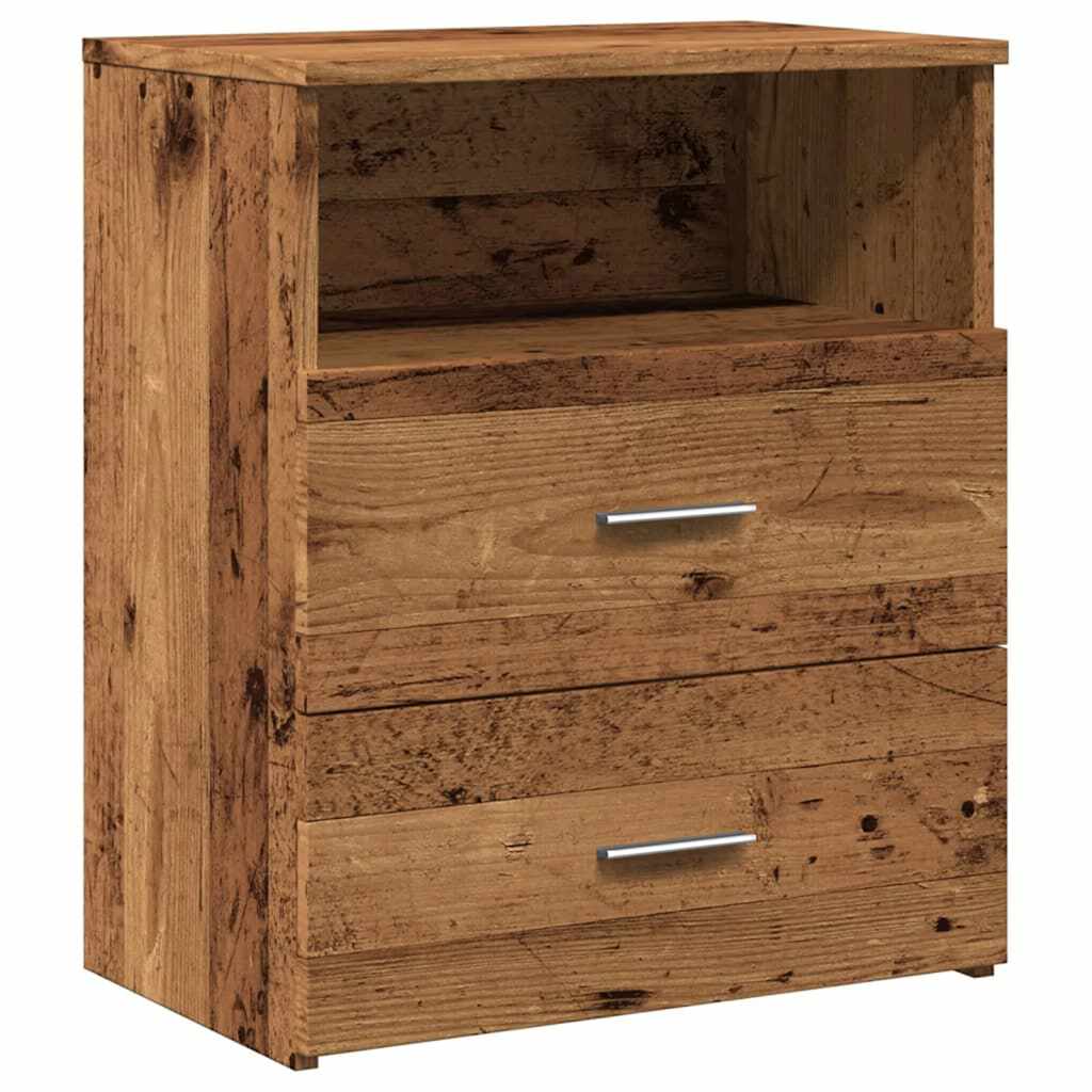 vidaXL Nachttische 2 Stk. Altholz-Optik 50x32x60 cm Holzwerkstoff