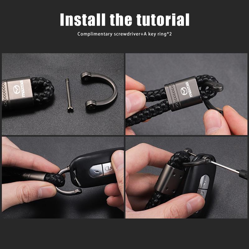 2025 Hot Car Logo Keychain Alloy Lanyard Keyring Accessories For Mazda 2 6 3 CX5 CX80 CX70 CX90 MX30 CX60 CX50 CX30 BT50 e-TPV C