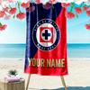 Name Custom Cruz Azul Print Beach Towel, Large Soft Quick Dry Towel for Beach Camping Swimming