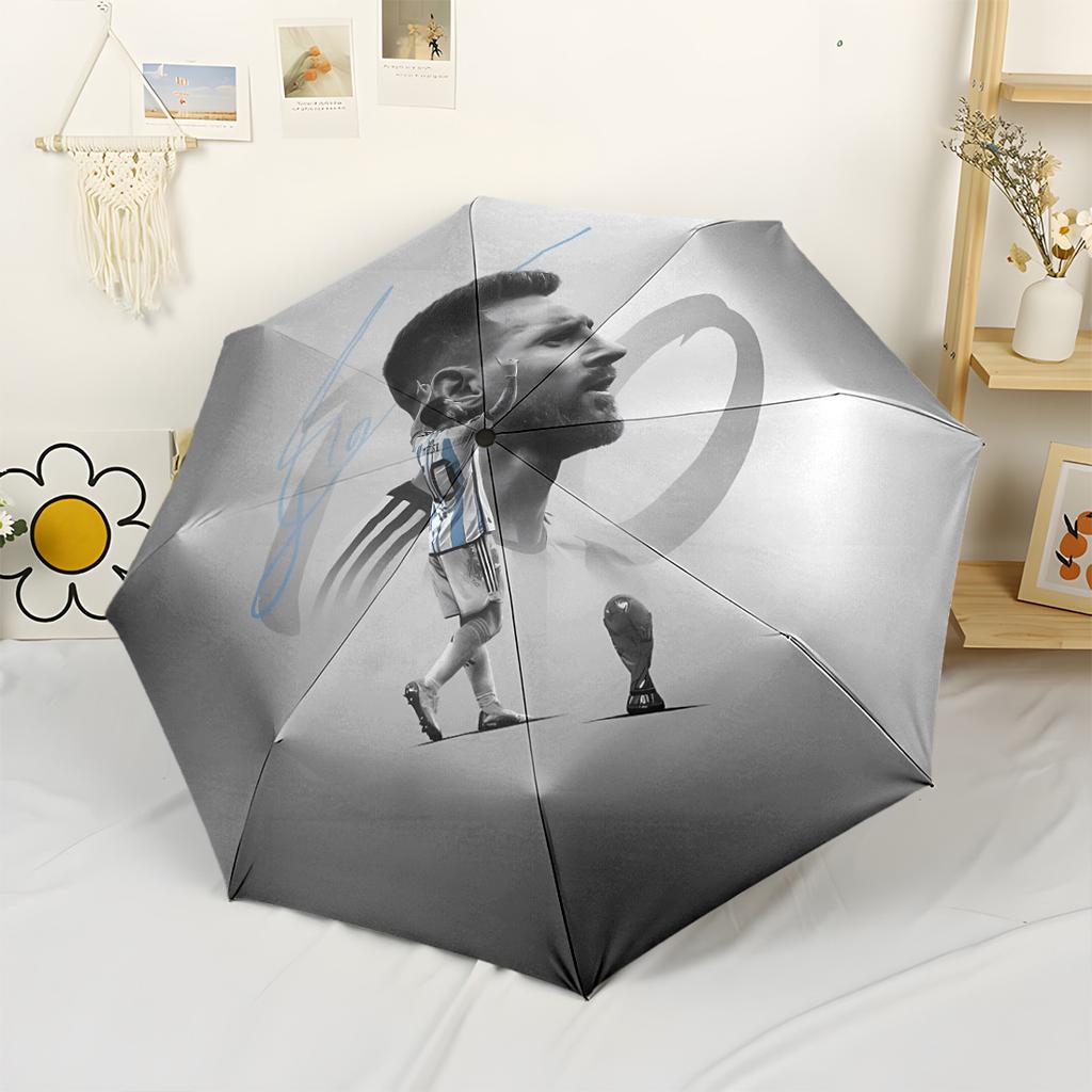 Messi Portable Automatic Umbrella Sturdy 8-Rib Shaft Compact Design All-Season Umbrella for Travel Fashionable Accessory