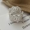 Xiaomi 925 Sterling Silver Rings For Women Geometric Fine Jewelry Finger Adjustable Wide Hollow Lace Ring For Party Birthday Gift