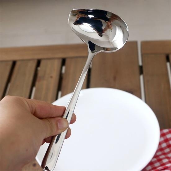 Ложка для соуса, твердая многоразовая нержавеющая сталь, устойчивая к ржавчине, безопасная горячая кастрюля для супа