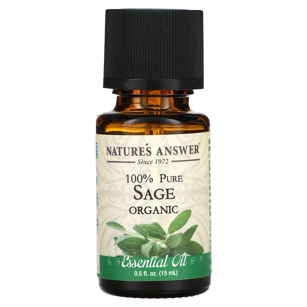Nature's Answer 100% Pure Organic Essential Oil, Sage, 0.5 Fl Oz (15 Ml)