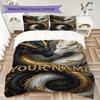 Custom Name Dragon Duel Space Bedding,Quilt Set Quilt Cover Pillowcase Home Birthday Gift(1 * duvet cover + 2 * pillowcase, without core)_lx