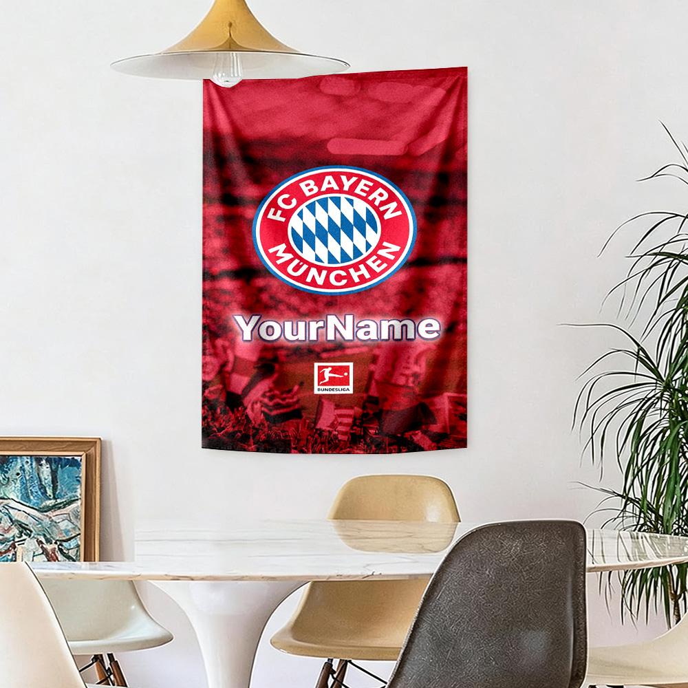 Bayern Munich Custom Your Name Wall Decor Tapestry Art For Pet Memorial Birthdaywedding Party Backdrop Family Gift