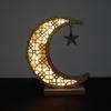 Eid Mubarak Plaque Moon Ornament Muslim Handicraft Decoration Ramadan Gift Luminous Wooden Gift Pattern Custom Decorative Display Crafts