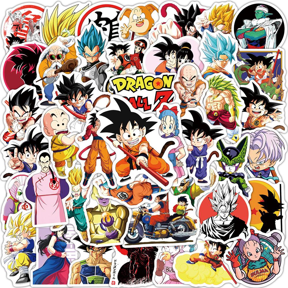 50/100 шт. Наклейки Японское Аниме Dragon Ball Крутые Мультяшные Наклейки Сон Гоку для Ноутбука, Телефона, Багажа Классическое Манга Украшение Наклейками