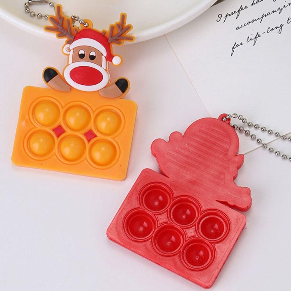 Силиконовый брелок для декомпрессии с изображением пальца, пузыря, музыкального мультфильма, Лось, снеговика, женский, для девочек