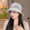 Летняя женская дышащая шляпа рыбака, шляпа от солнца для отпуска, плетеная пляжная шляпа от солнца, шляпа от солнца из травы