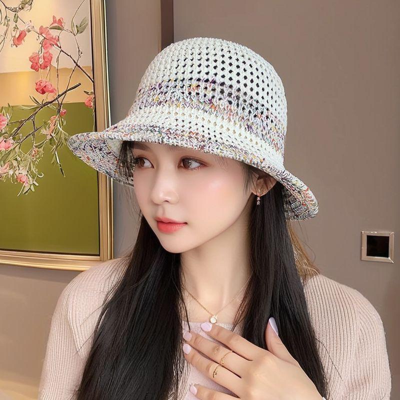 Летняя женская дышащая шляпа рыбака, шляпа от солнца для отпуска, плетеная пляжная шляпа от солнца, шляпа от солнца из травы