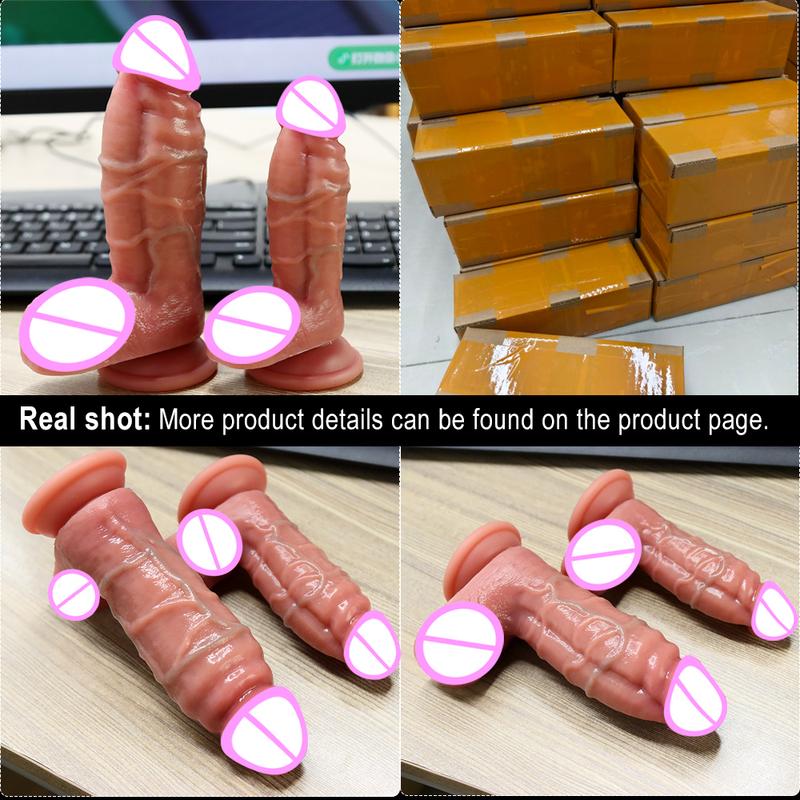 2Size 3 Color Realistic Dildo Anal Plug with Suction Cup Big Penis Butt Plug Dick Sex Toys for Women Men Phallus Anal Dilator