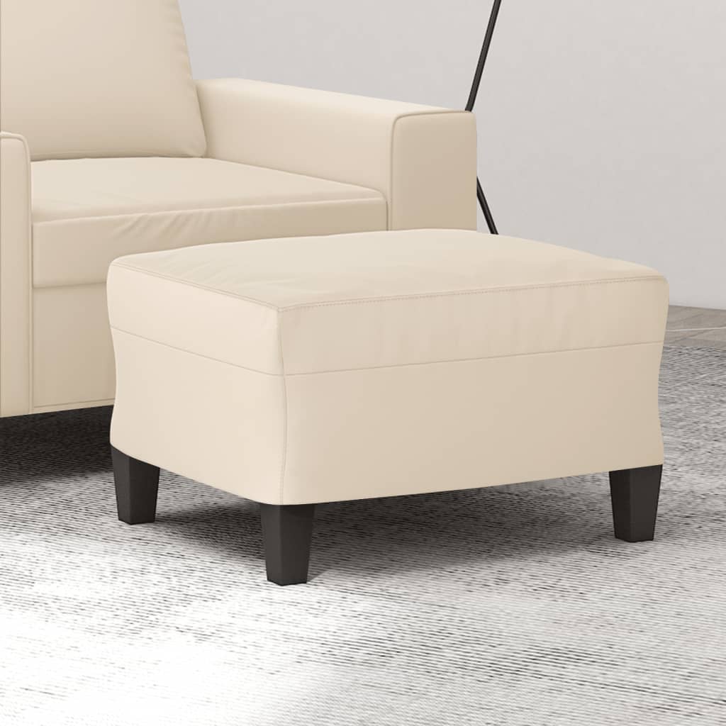 Footstool Beige 60x50x41 cm Microfiber Fabric
