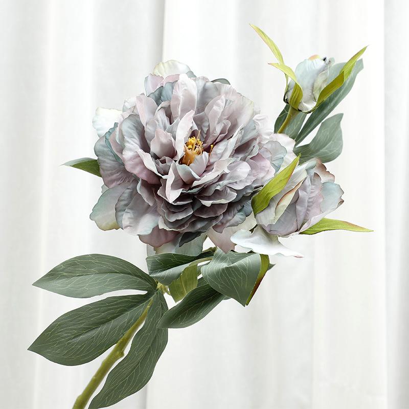 Simulated 3-head peony flower, living room hotel decorative ornament, outdoor photography prop fake flower