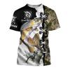 Summer New3D Fish Print Men's Fashion Creativity Realistic Personality Short Sleeved Cool Top Street Polyester Versatile T-shirt