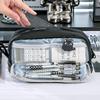 1 шт. Двусторонний пенал для ручек и карандашей с 4 отделениями, застежкой-молнией и удобной ручкой для хранения канцелярских принадлежностей.