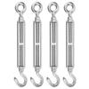 4PCS M10 Stainless Steel Turn Buckle Rigging Screw Closed Body Jaw Turnbuckle Boat Tool