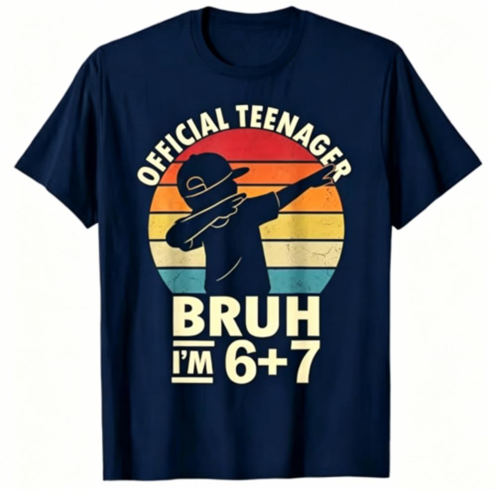 13th Birthday 67 Funny Printed Kids T-Shirt Casual Boys and Girl Short Sleeve T-shirt Tops Fashion Children's Clothes Tees