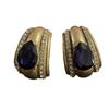 Cuifali Exaggerated Amethyst Medieval Retro Earrings - Fashionable and Versatile Accessory