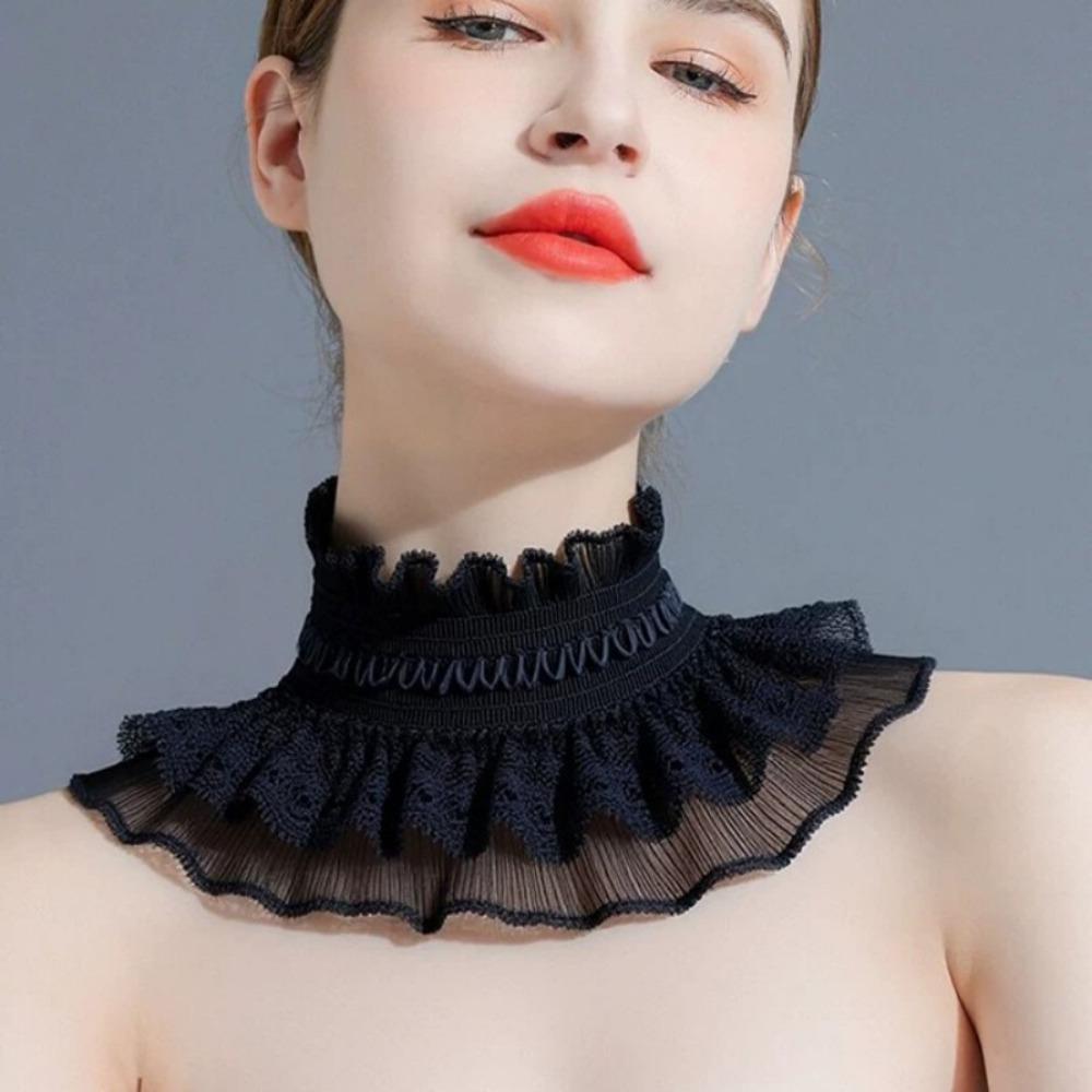 Ruffle Trim Lace Collar Detachable Wrist Cuffs Clothing Accessory Neck Ruffles Sweater Match