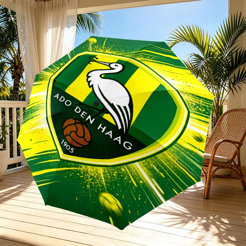 ADO Den Haag Print Automatic Open Close Umbrella, Portable Foldable Umbrella, for Outdoor Commute Camping Trip, Ideal Birthday Gift