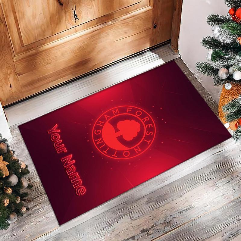 Nottingham Forest FC Printed Crystal Velvet Rug Non‑Slip Crystal Velvet Carpet For Sofa Bedroom Indoor Home Decoration