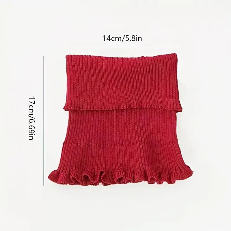 Winter Scarf Women's Coldproof Warm Knitted Neck Scarf Women's Fake Collar Red Scarf