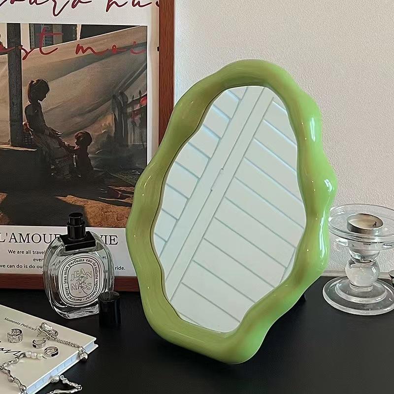 Зеркало для макияжа в скандинавском стиле, нестандартное зеркало для спальни, туалета, офиса, общежития, регулируемое настольное зеркало для эстетического косметического декора