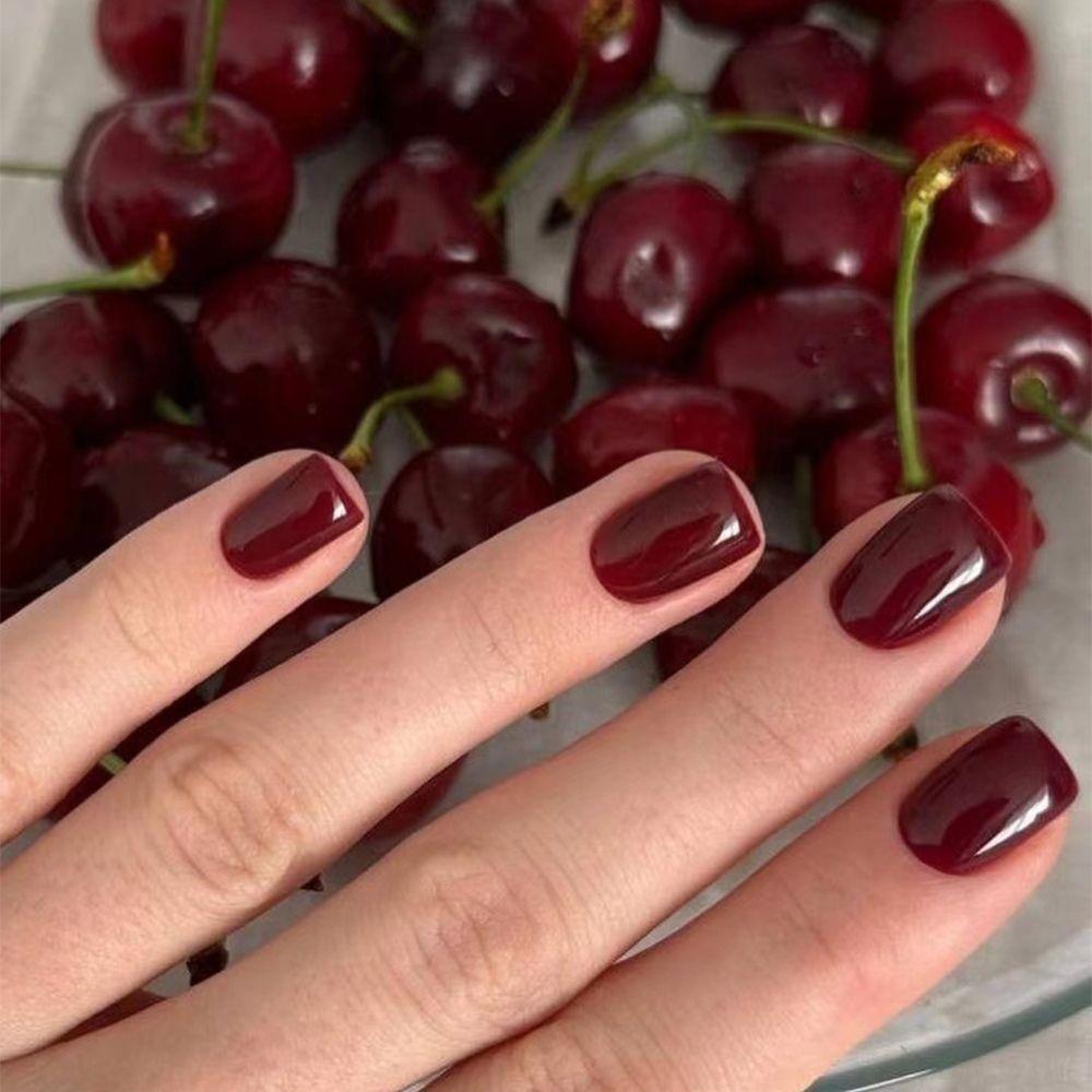 24PCS/Box Reusable Solid Color Fake Nail Tips Removable Acrylic False Nails For Women