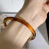 Vintage Punk Beige Khaki Thick Resin Acrylic Smudging Bangles Geometric Irregular Bangle Bracelets For Women Men Jewelry