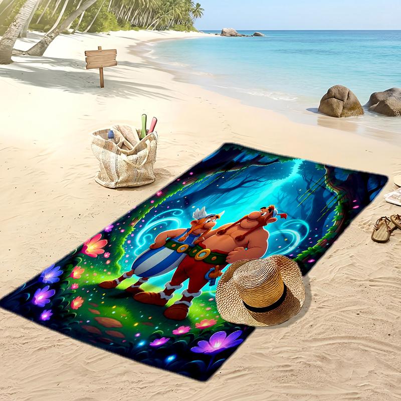 Asterix & Obelix Beach Towel, Soft Absorbent Quick‑Dry Towel for Beach Pool Swimming Travel Home