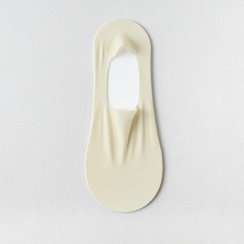 Women's Summer Thin Cotton Bottom Invisible Ice Silk Shallow Mouth Non Slip Non Drop Heel Socks
