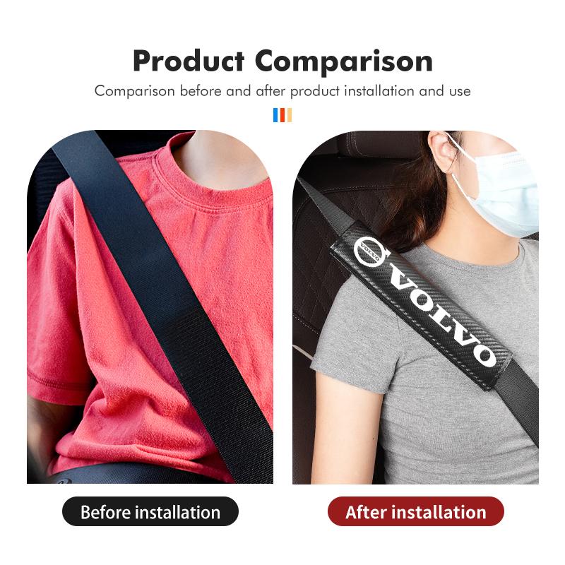 For Volvo Car Seat Belt Cover Shoulder Protective Cushion Pad Auto Accessorie V50 S60 XC60 S40 XC40 XC90 V70 XC70 C30 V40 V60