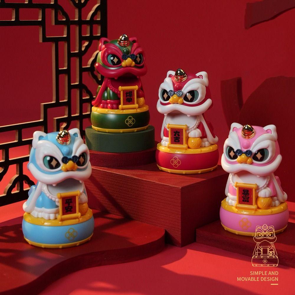 Automatic Nodding Head Desktop Wake Lion Statue Solar Shaking Head Ornament Desktop Mascot