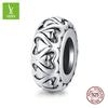 Silver Ziyun Heart-Shaped Lace Silicone Spacer Beads SCC1949