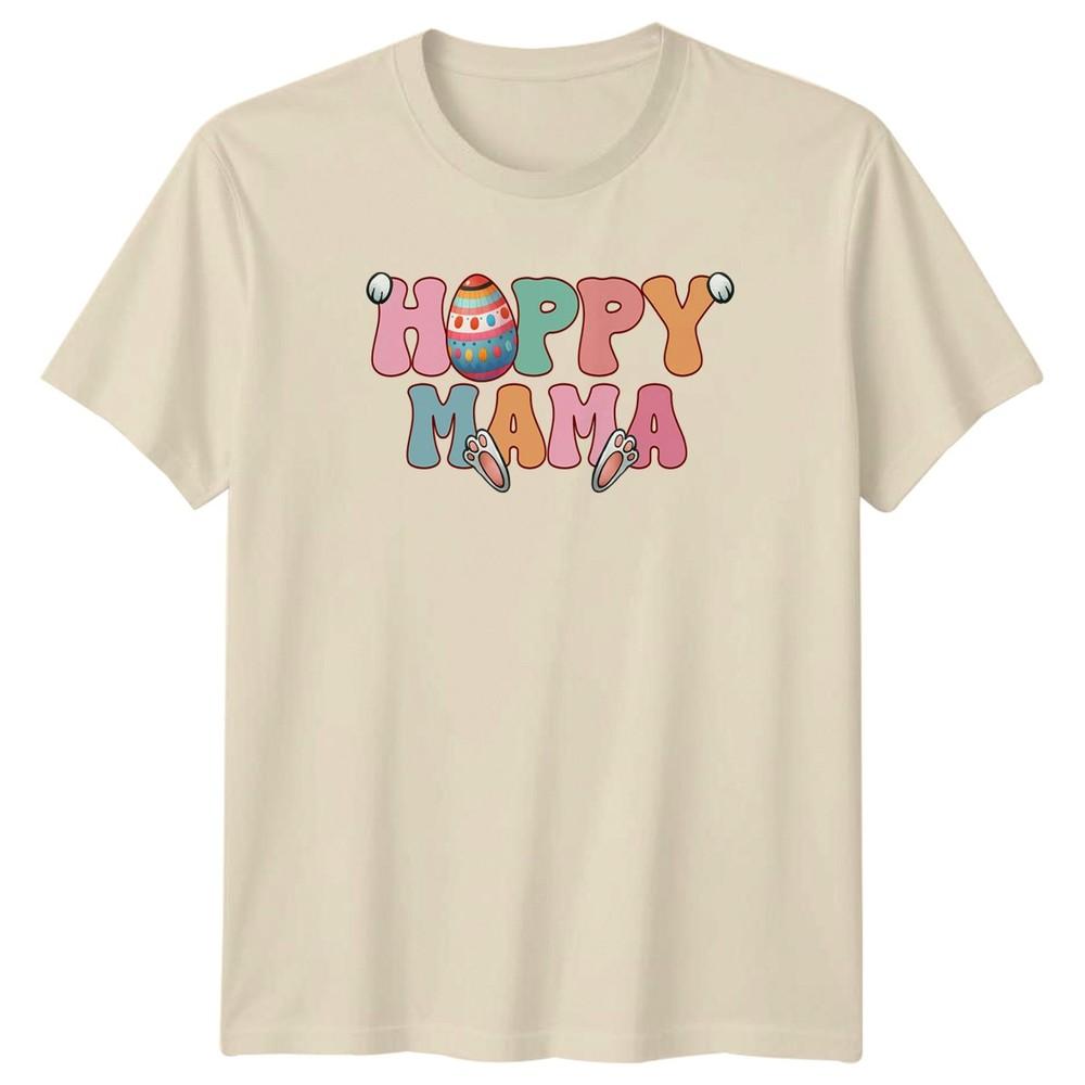Hoppy Mama Unisexs TShirt Easter Groovy Holiday Family Easter Gift For Her