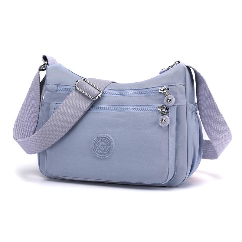 Женская квадратная нейлоновая сумка через плечо - Большая вместимость, однотонная, модный повседневный дизайн