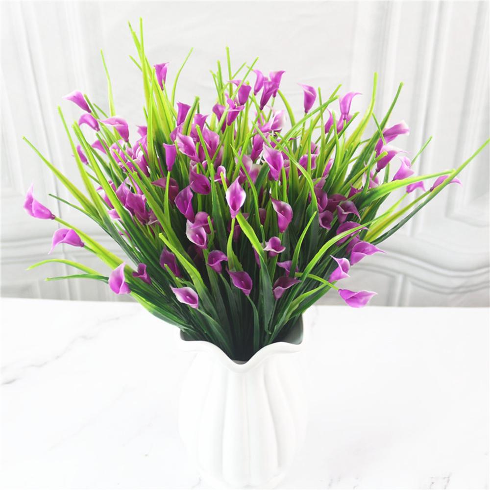 25 Heads/bouquet Mini Artificial Calla with Leaf Fake Lily Aquatic Plants Home Decoration Flower