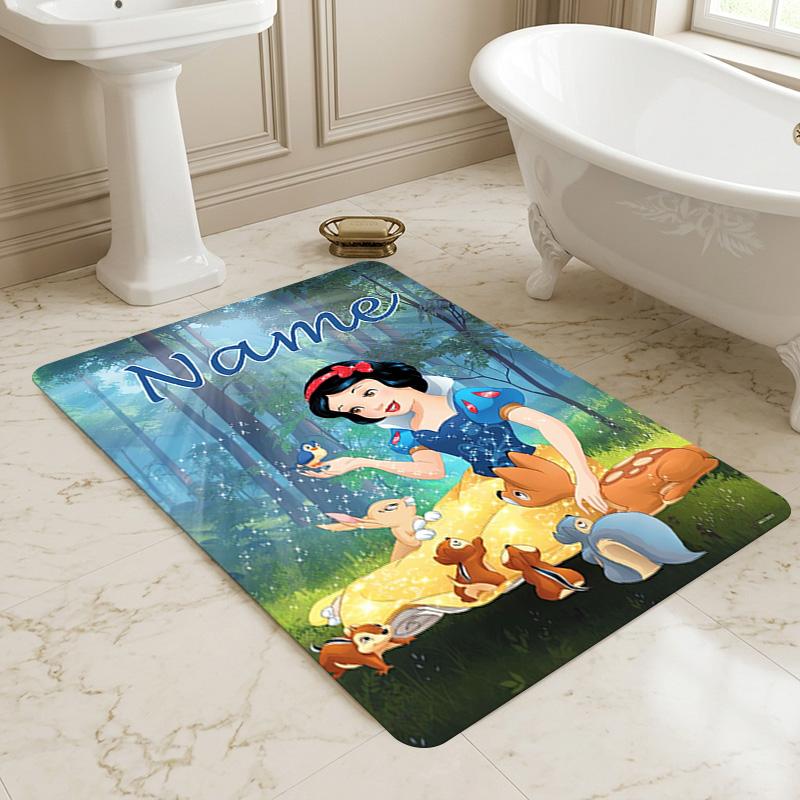 Personalized Name Forest Friends Living Room Non-Slip Area Rug Soft Carpet for Bedroom Kids Playroom Sofa Office Home Decor Doormat