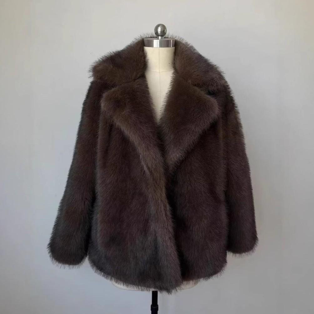 New thickened autumn and winter fur coat fluffy dyed pointed fox fur coat women's European and American loose fur coat