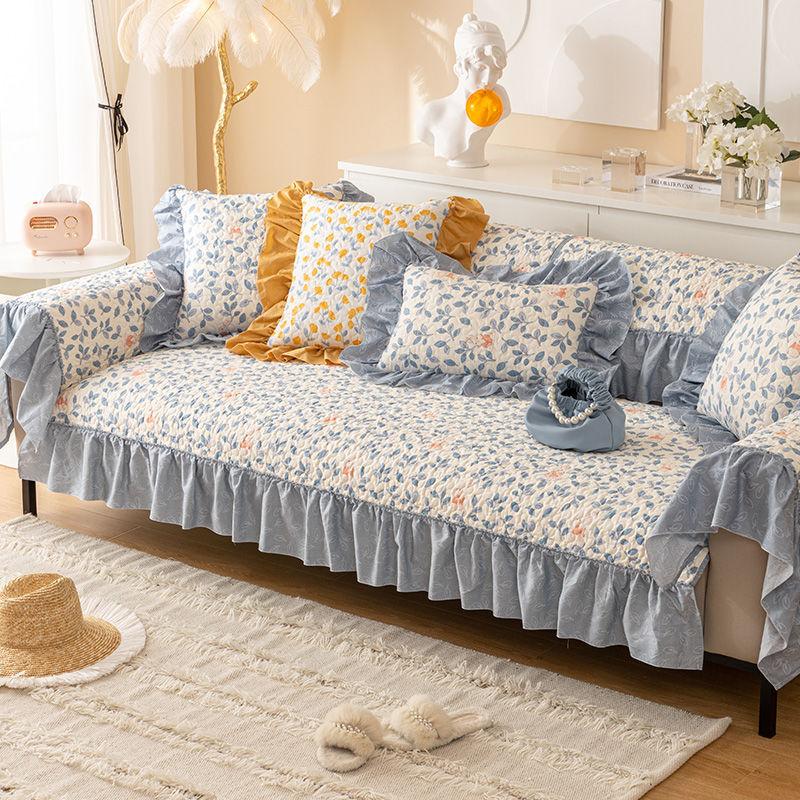 Бытовой хлопковый коврик для дивана, четырехсезонный универсальный противоскользящий чехол для дивана в скандинавском стиле, минималистичный современный чехол для сиденья, чехол на спинку, тканевое полотенце